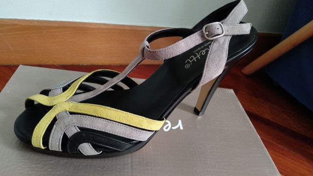 sandalia tacón piel 41