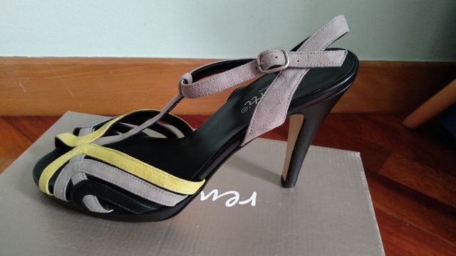 sandalia tacón piel 41