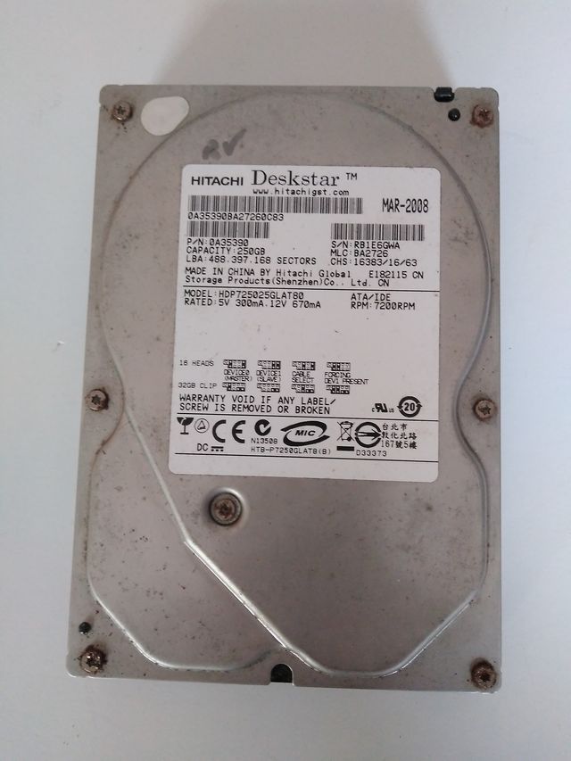 DISCO DURO HITACHI 250GB IDE