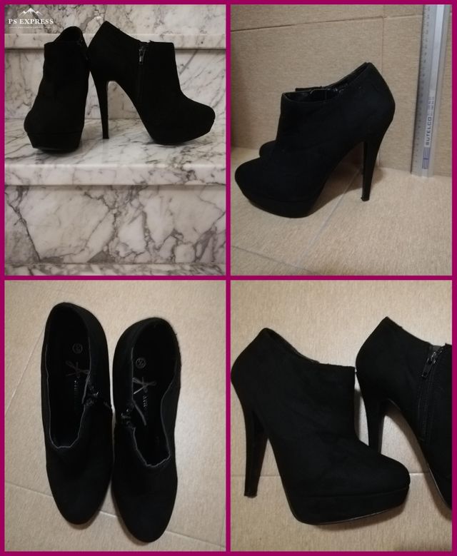 Botines de ante negro.