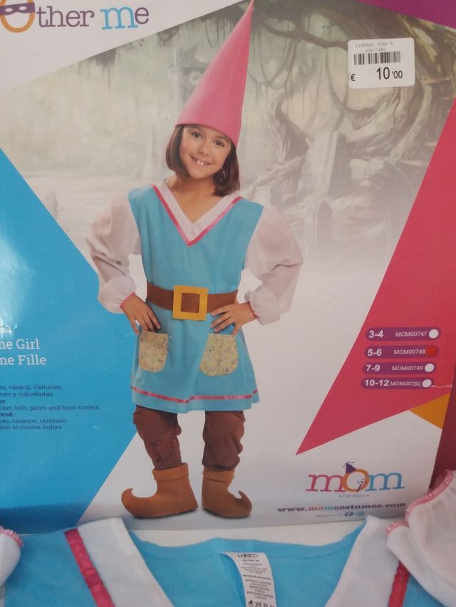 Disfraz Infantil Gnoma Talla: 5.6 años