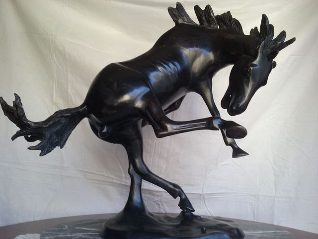 ANTICA FIGURA DI CAVALLO IN BRONZO