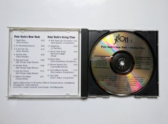 PETE YORK - 'String Time in New York' CD (Jazz) 