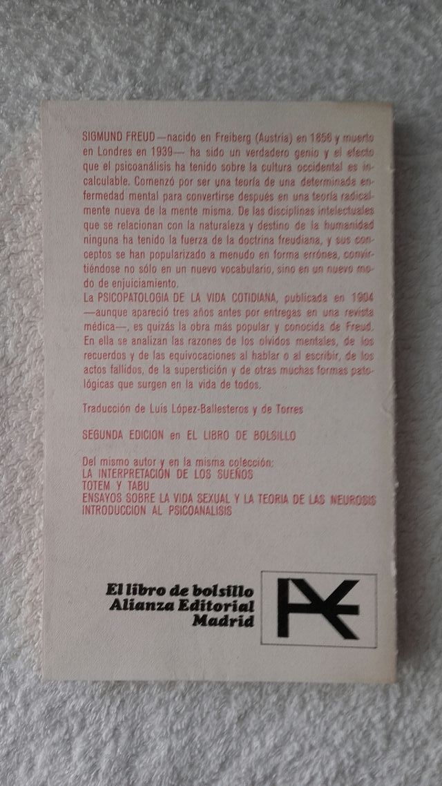 Psicopatología de la vida cotidiana. S. Freud