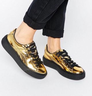 zapatillas puma dorados