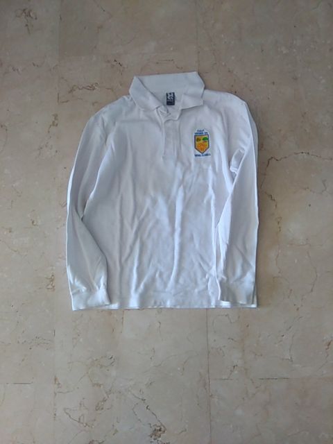 polo blanco manga larga talla M