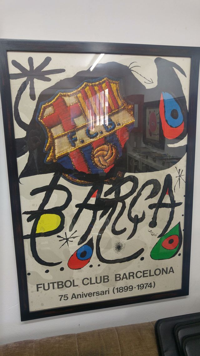 CARTEL BARÇA JOAN MIRÓ 75 ANIVERSARIO ENMARCADO