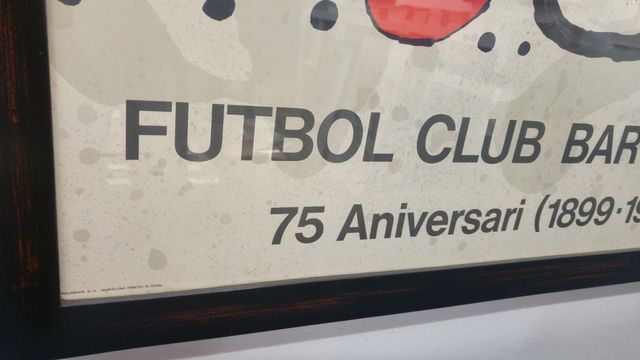 CARTEL BARÇA JOAN MIRÓ 75 ANIVERSARIO ENMARCADO