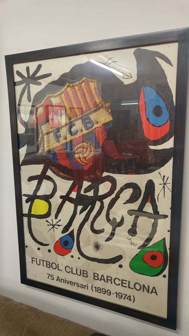 CARTEL BARÇA JOAN MIRÓ 75 ANIVERSARIO ENMARCADO
