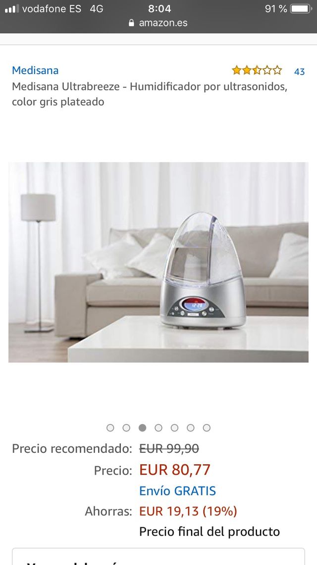 Humidificador Medisana