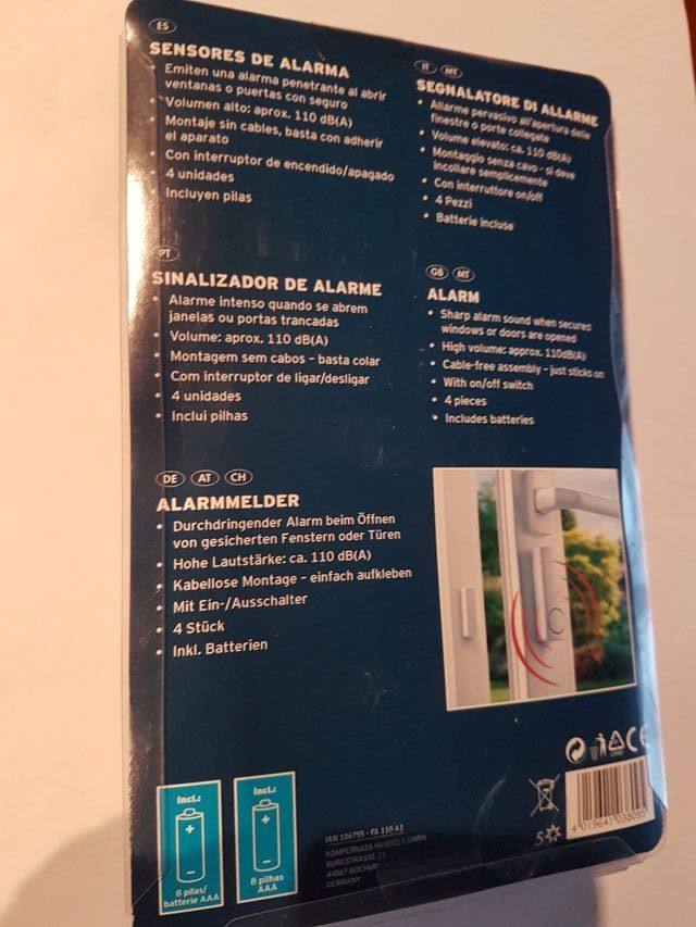 4 sensores de alarma