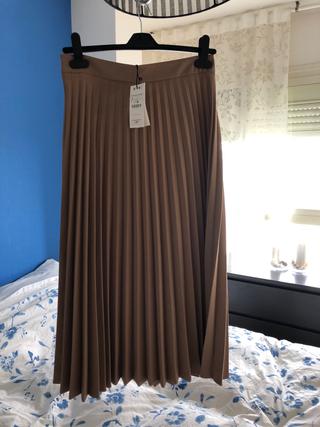 Falda plisada midi