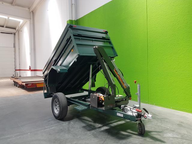 Remolque para aceituna con grua hidraulica