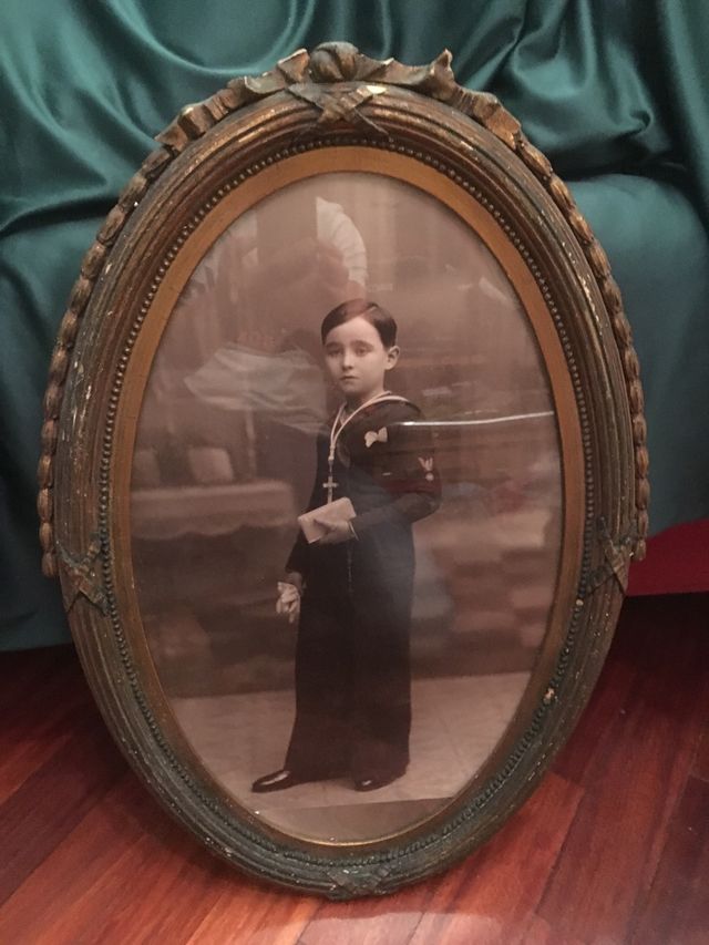 ANTIGUA FOTO COMUNIÓN ENMARCADA