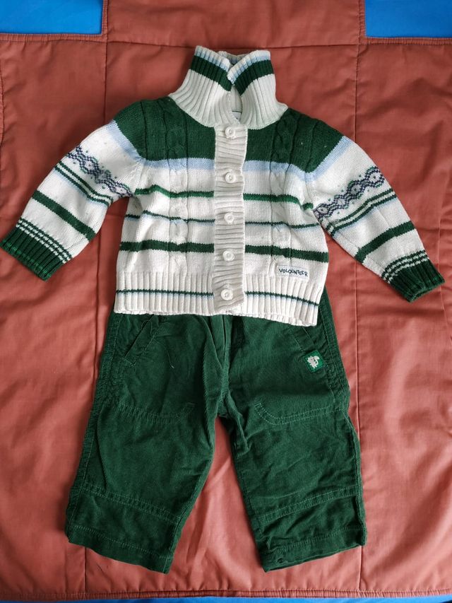 Conjunto Pantalon pana y chaqueta bebe 6-9 meses