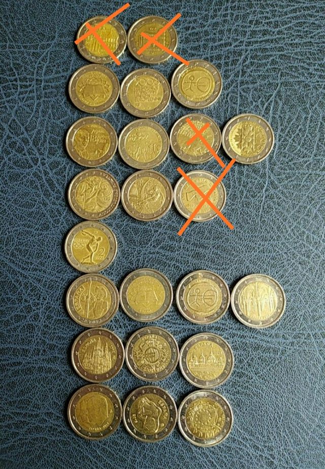 Monedas conmemorativas circuladas de 2 euros