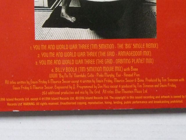 GAVIN FRIDAY - 'You Me and World War Three' CD