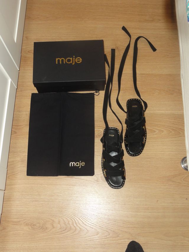 SANDALIAS MAJE NEGRAS TALLA 37 ESTADO NUEVO