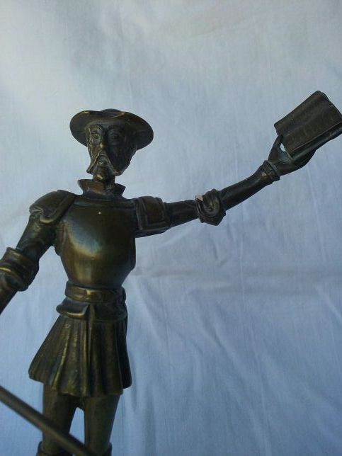 Figura in bronzo antico Don Quijote decorativo