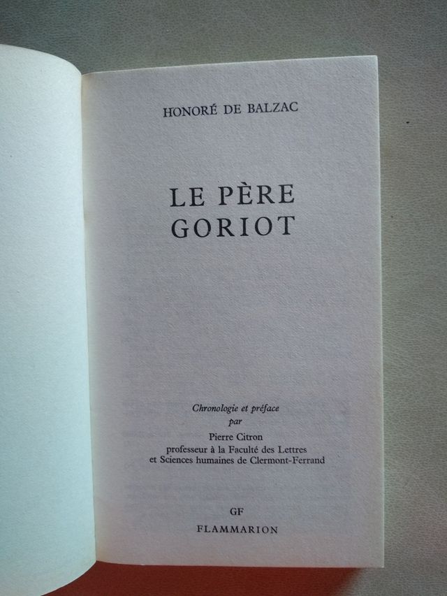 Balzac: Le père Goriot (EN LENGUA FRANCESA)