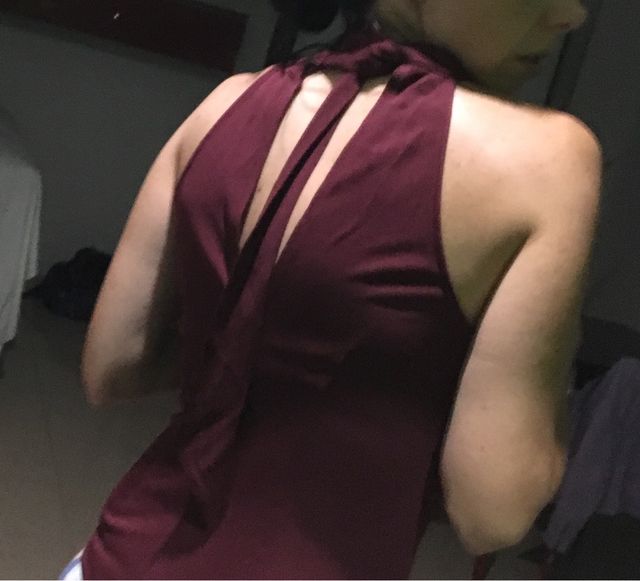 Top Zara vestir marrón