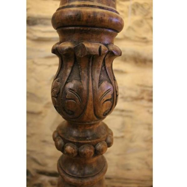 Antigua Lampara De Pie De Madera Tallada De Segunda Mano Por 285 En Astorga En Wallapop