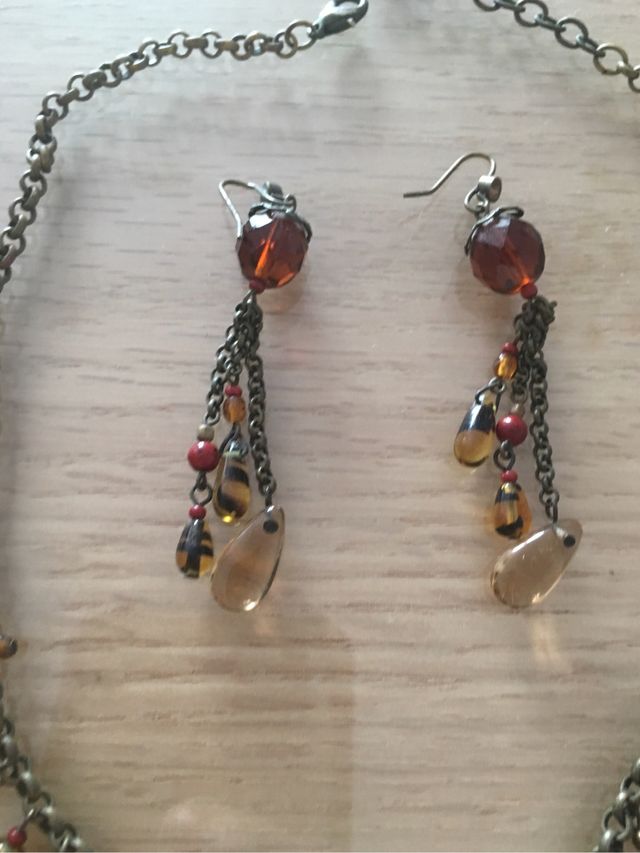 Conjunto joya collar y Pendientes Cristal