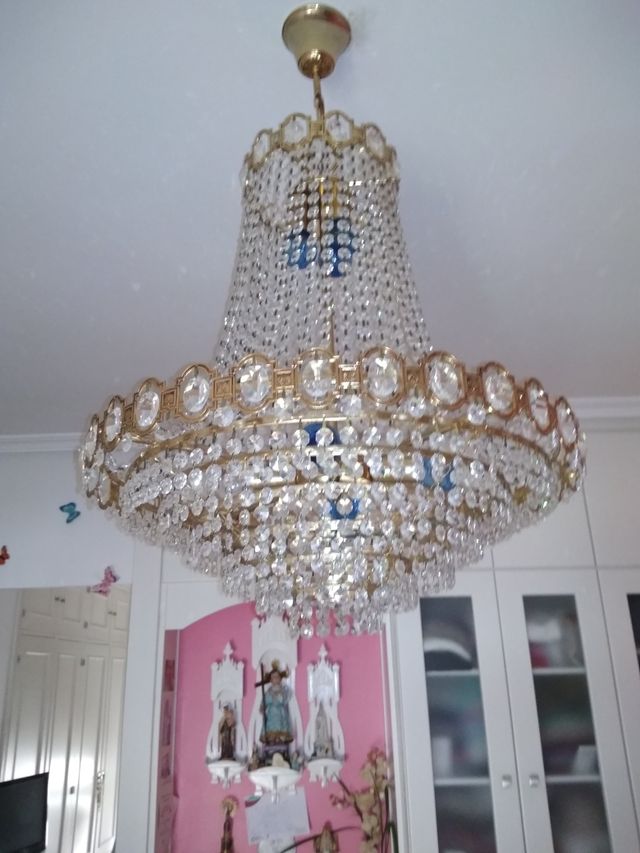 Lámpara de cristal de estrás auténtico