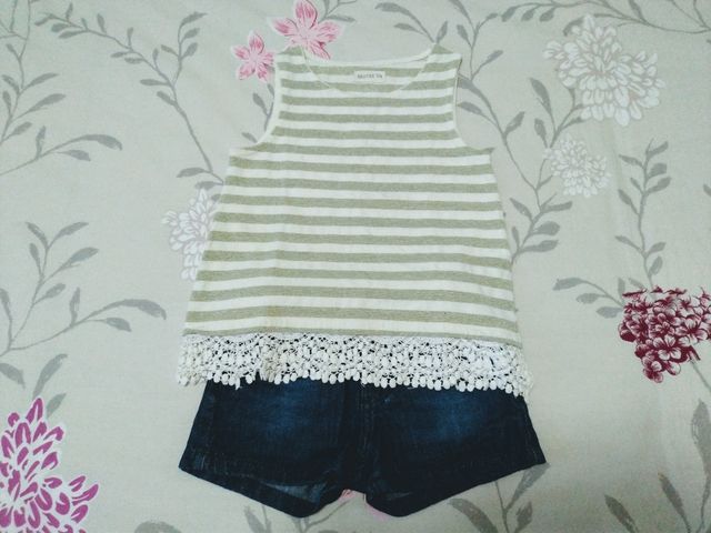 Lote short y dos camisetas niña T. 4-5