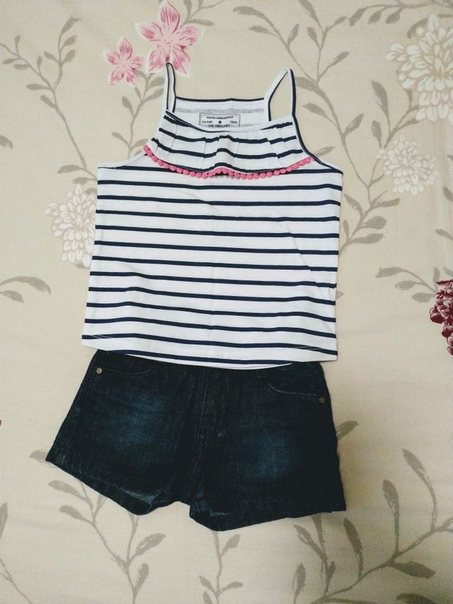 Lote short y dos camisetas niña T. 4-5