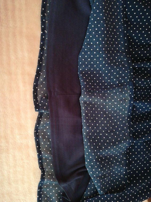 Falda azul marino. Falda Lunares