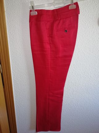 Pantalon rojo mujer lino de segunda mano por 8 EUR en Azuqueca de Henares  en WALLAPOP