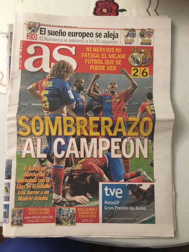 Periódicos del 2-6 del Bernabéu 