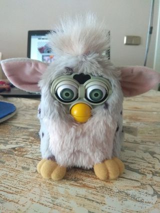 Gray Furby Model 70-800 Blue Eyes Tiger Electronics 1998 WORKS! 885209383280