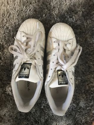adidas superstar rayas plateadas
