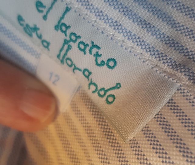 camisa rayas "el lagarto esta llorando" talla 12