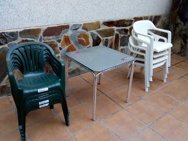 sillas jardín pvc plástico y metálicas
