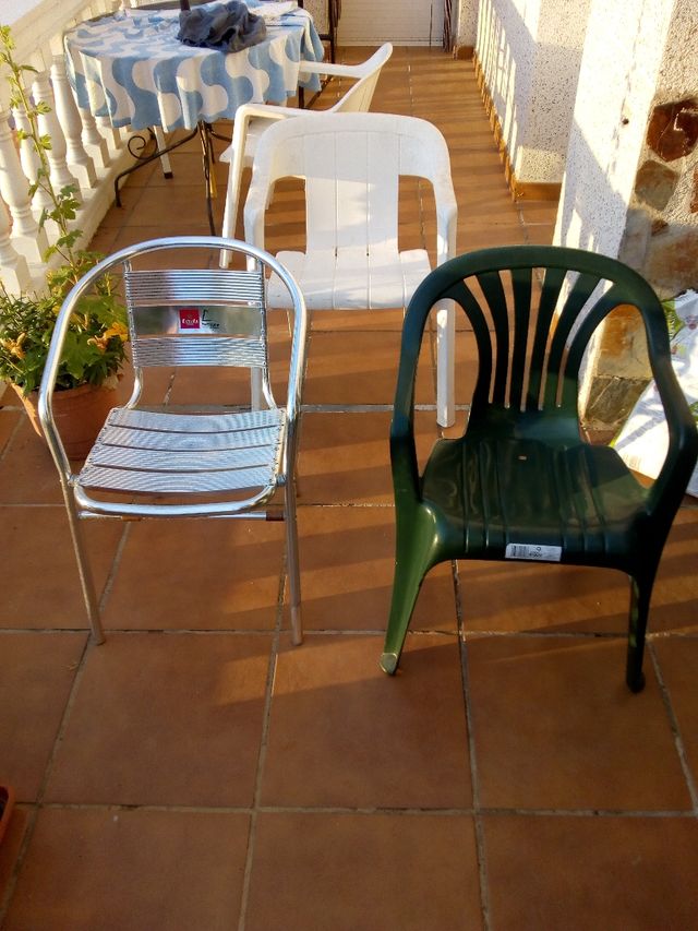 sillas jardín pvc plástico y metálicas