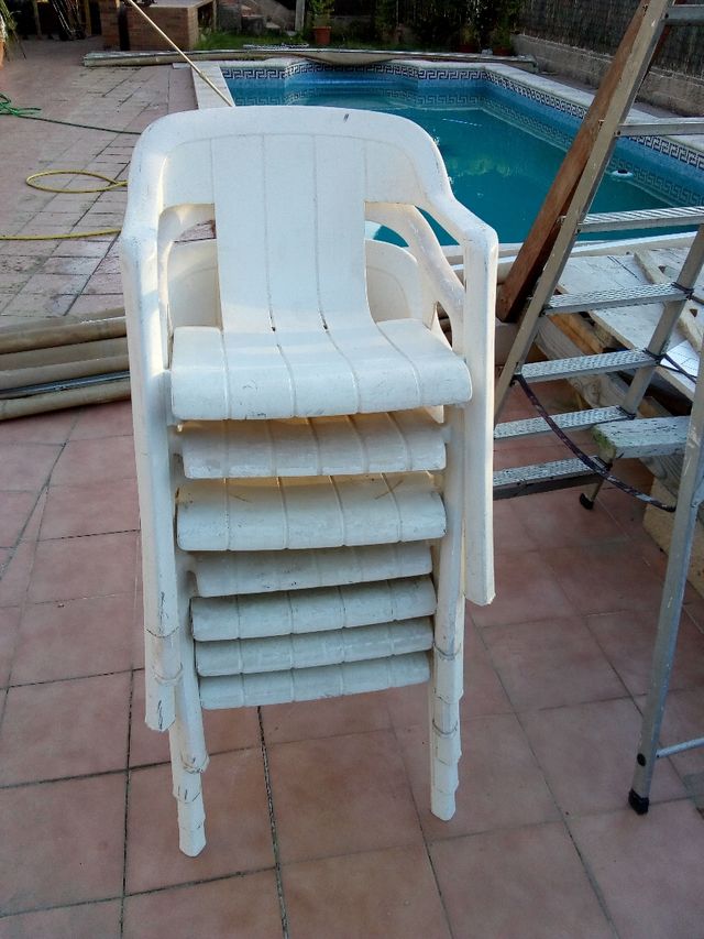 sillas jardín pvc plástico y metálicas