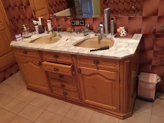 Mueble de baño 1,68cm madera maciza de segunda mano por 190 € en Vic en