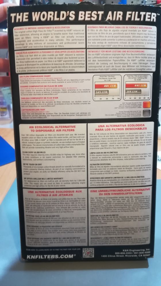 FILTRO K&N ALTO RENDIMIENTO PARA Misubishi ASX2014