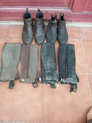 Botines y polainas para montar s caballo de segunda mano por 14 EUR en  Baserri-Santa Ana en WALLAPOP