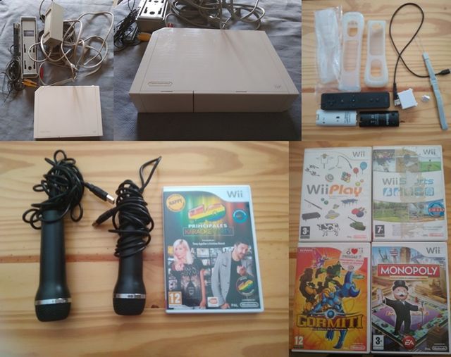 Wii con 2 juegos y complementos 