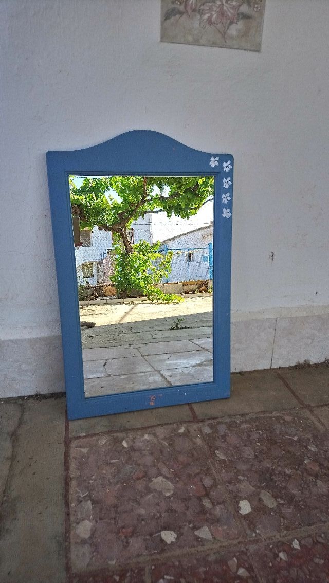 Espejo rústico azul