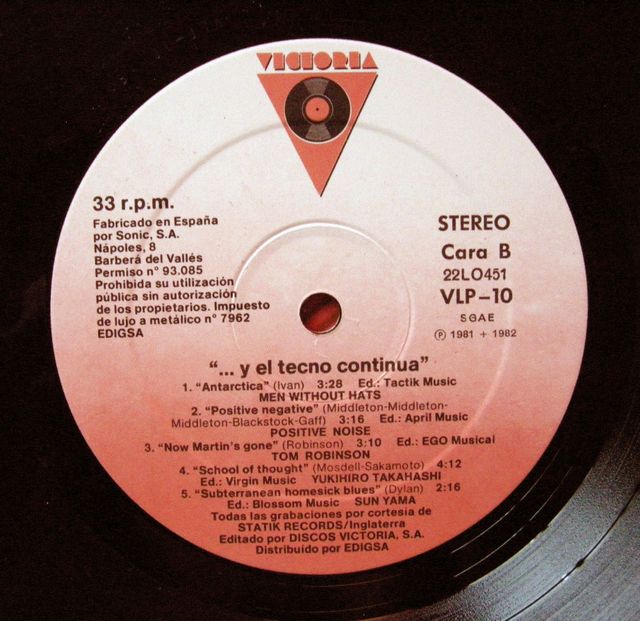 VINILO - Y EL TEKNO CONTINÚA - VARIOS - 1982