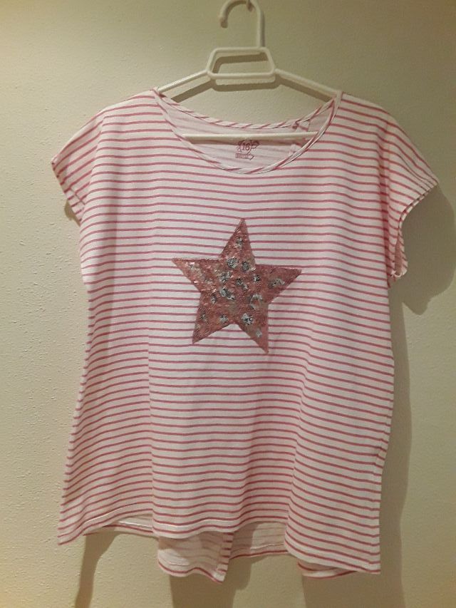 Camiseta rayas con estrella lentejuelas (Esfera)