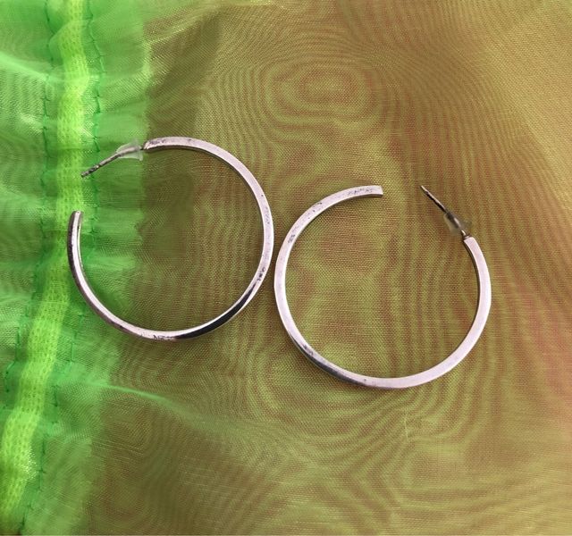 Pendientes de aro en plata. Diámetro 3,5cm