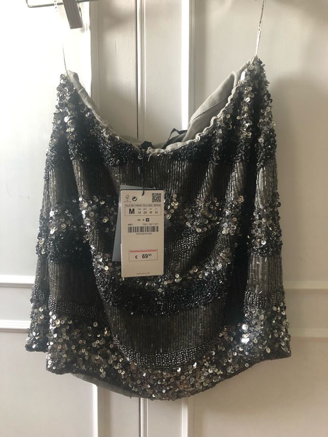Falda lentejuelas Zara