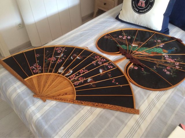 ABANICOS ETNICOS PARA DECORACION " GANGA"