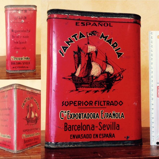 Lata antigua de exportación. Barcelona-Sevilla.